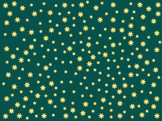 Fondo de patrón de estrellas amarillas en fondo verde oscuro - 155139544