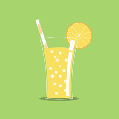 A Glass of lemonade juice flat vector design