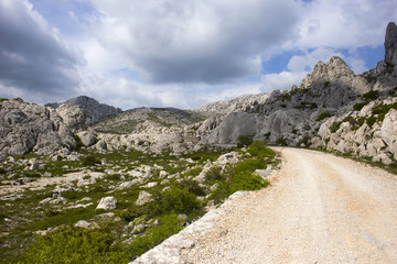 Majstorska cesta - macadam road over Velebit mountain, under Tulove grede.
