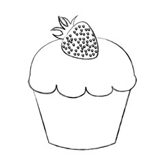 sweet and delicious cupcake isolated icon vector illustration design