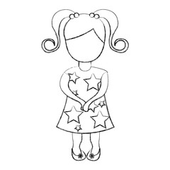 little girl avatar character vector illustration design