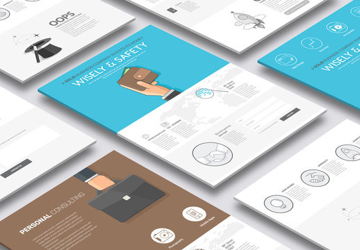 Illustrated Web Layout with Icons 4