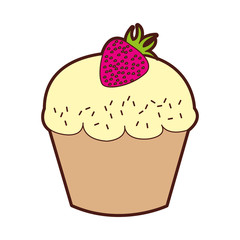 sweet and delicious cupcake isolated icon vector illustration design