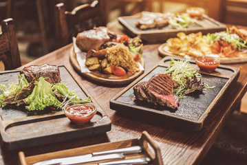 Assortment of hearty dishes served in pub