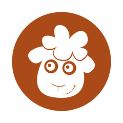cute sheep drawing character vector illustration design