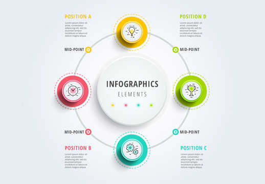 Circular 4-Step Infographic with Colorful Icons 2