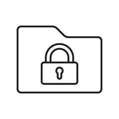 Folder With Lock on white background