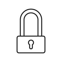 lock line icon on white background