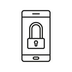 phone lock on white background