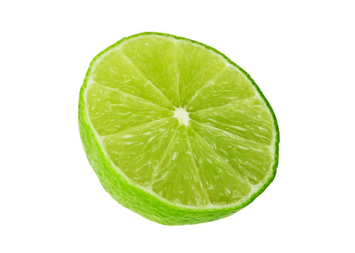Half of lime isolated on a white background
