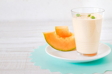 Glass of melon smoothie