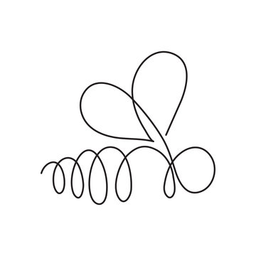 Modern continuous line bee. One line drawing of insect form for logo, card, banner, poster flyer.