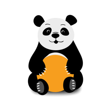 Baby funny cartoon vector bear panda sitting