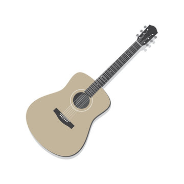 Vector acoustic guitar isolated