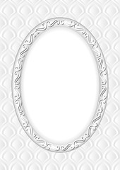 white frame with decorative pattern and ornaments