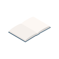 Isometric illustration of opened book template