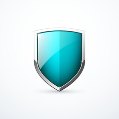 Vector turquoise shield icon