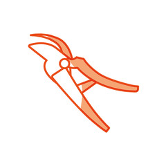 pruners tool gardening vector icon illustration graphic design