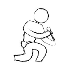 worker man silhouette icon vector illustration graphic design