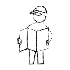 worker construction silhouette icon vector illustration graphic design