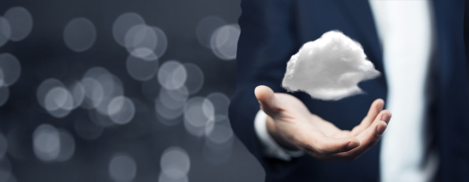 Cloud computing concept with copy space