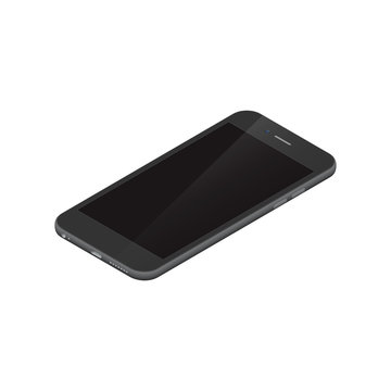 modern smart phone isolated on white background