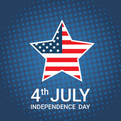United States Flag Star Independence Day Holiday 4 July Banner Flat Vector Illustration