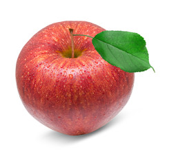 Red apple on white background
