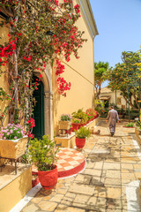 View of Monastry in Palaiokastritsa, town in Corfu, Greece