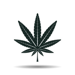 Monochrome cannabis leaf sign
