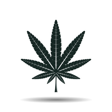 Monochrome cannabis leaf sign