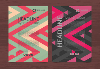 Multipurpose Flyer Layout with Geometric Element 3
