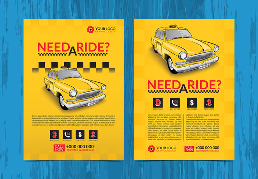Taxi Service Flyer Layout 2