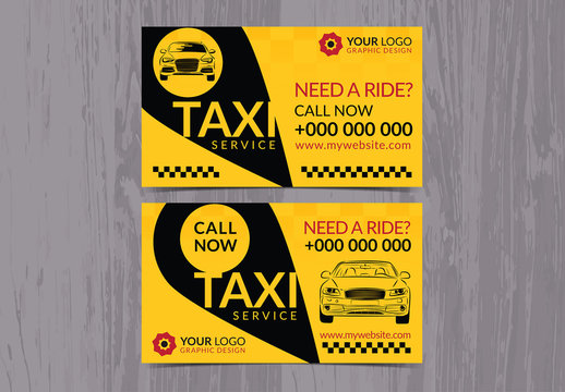 Taxi Service Business Card Layout 1