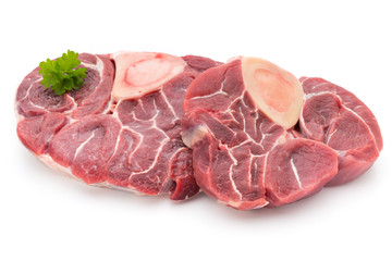 Veal steak isolated on the white background.