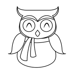 owl in christmas hat and scarf festive image vector illustration