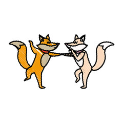 christmas fox celebration cartoon festive vector illustration