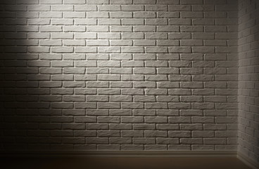 white brick wall with light effect and shadow, abstract background photo