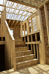 Fototapeta premium Wood frame homes under construction.