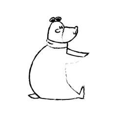 cute bear wearing scarf christmas character vector illustration