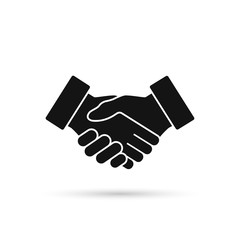 Business handshake contract agreement icon. Vector symbol.