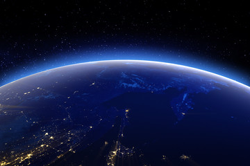 East Russia. Elements of this image furnished by NASA