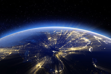 Fototapeta premium Asia. Elements of this image furnished by NASA