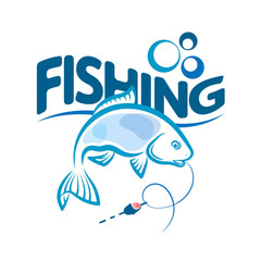 Silhouettes of fish and float