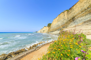 View of Akra Drastis in northern part of Corfu, Greece