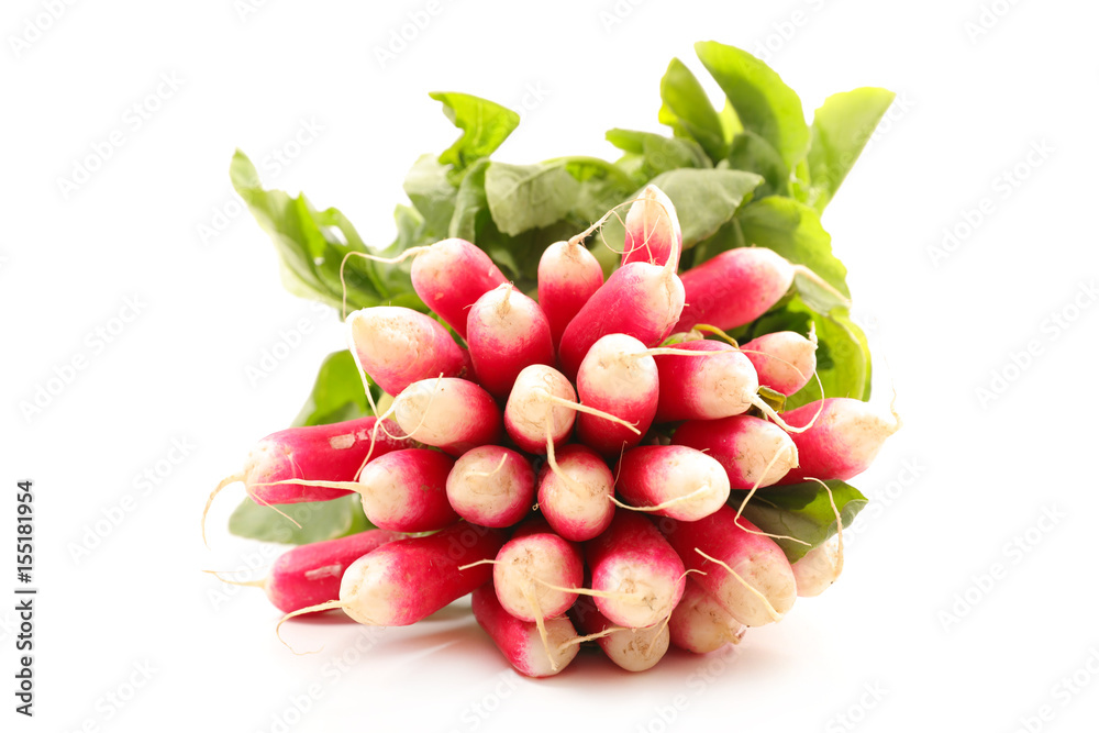 Wall mural radish isolated on white background