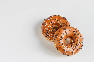 Lovely donuts on white background