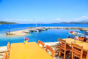 Fototapeta na wymiar View of a shore in Corfu, Greece