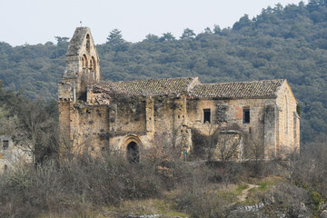 Abandoned church in Ribera, natural park of Valderejo 