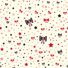 Vector seamless retro pattern, with bow tie and star